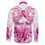 Personalised Pink Out Family Matching Puletasi Dress and Hawaiian Shirt Breast Cancer Awareness Polynesian Pattern White Version LT01 - Polynesian Pride