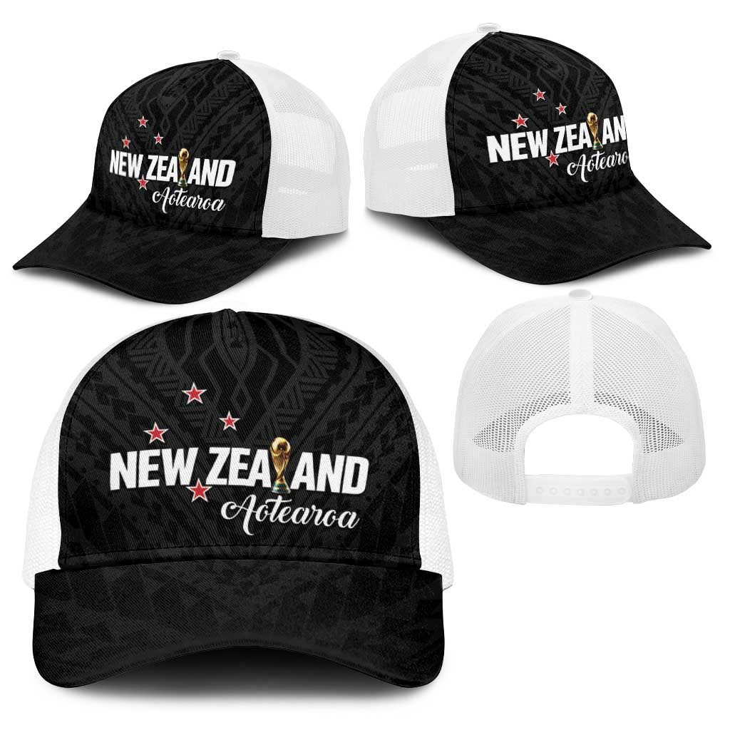 Football New Zealand Baseball Net Cap Aotearoa United Black Version - Polynesian Pride