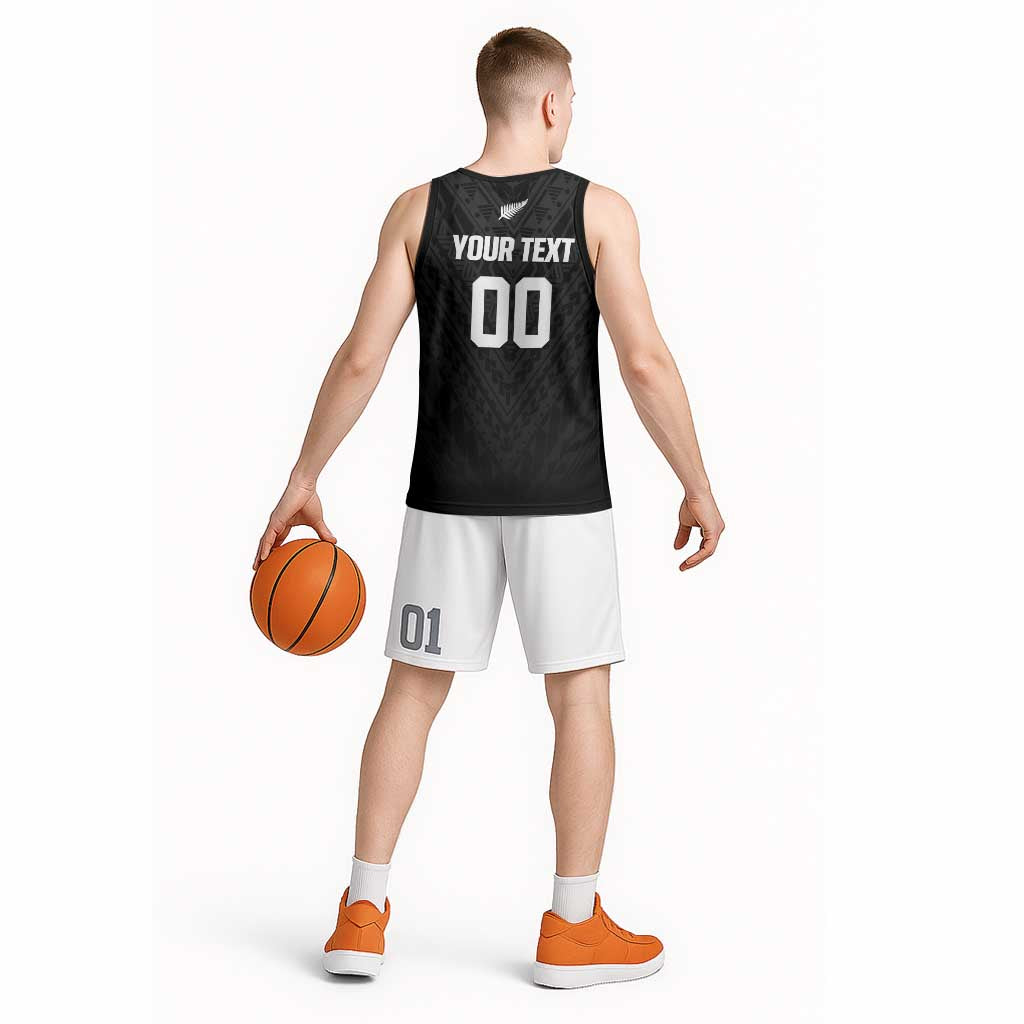 Custom Football New Zealand Basketball Jersey Aotearoa United Black Version - Polynesian Pride