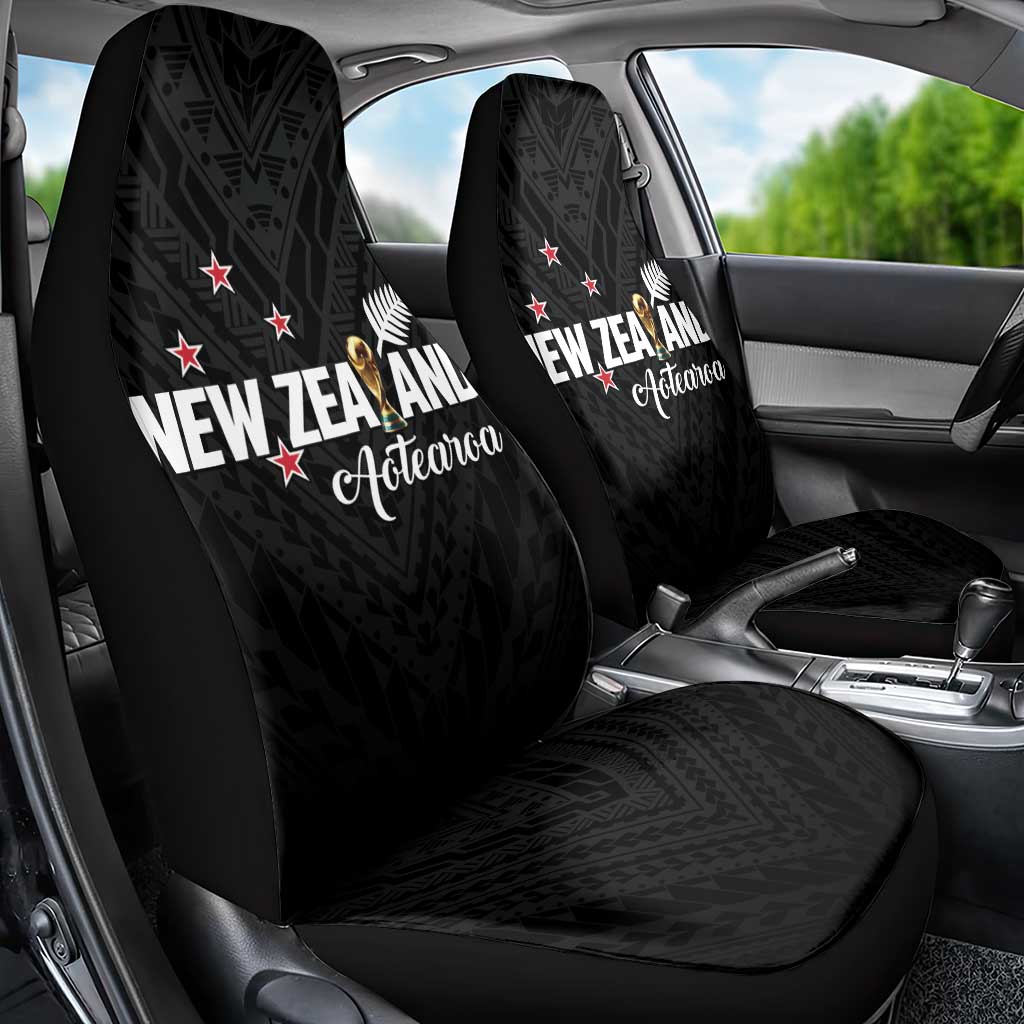 Football New Zealand Car Seat Cover Aotearoa United Black Version - Polynesian Pride