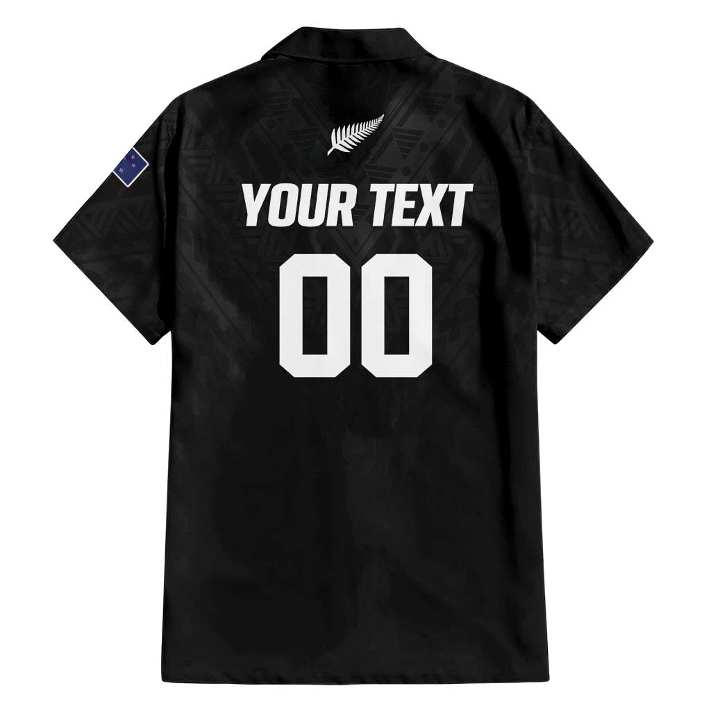 Custom Football New Zealand Family Matching Off The Shoulder Long Sleeve Dress and Hawaiian Shirt Aotearoa United Black Version LT01 - Polynesian Pride