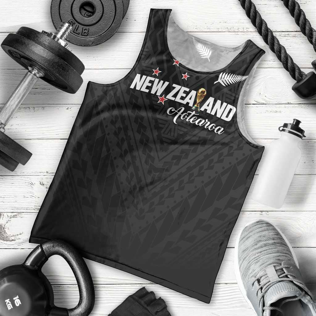 Custom Football New Zealand Men Tank Top Aotearoa United Black Version - Polynesian Pride