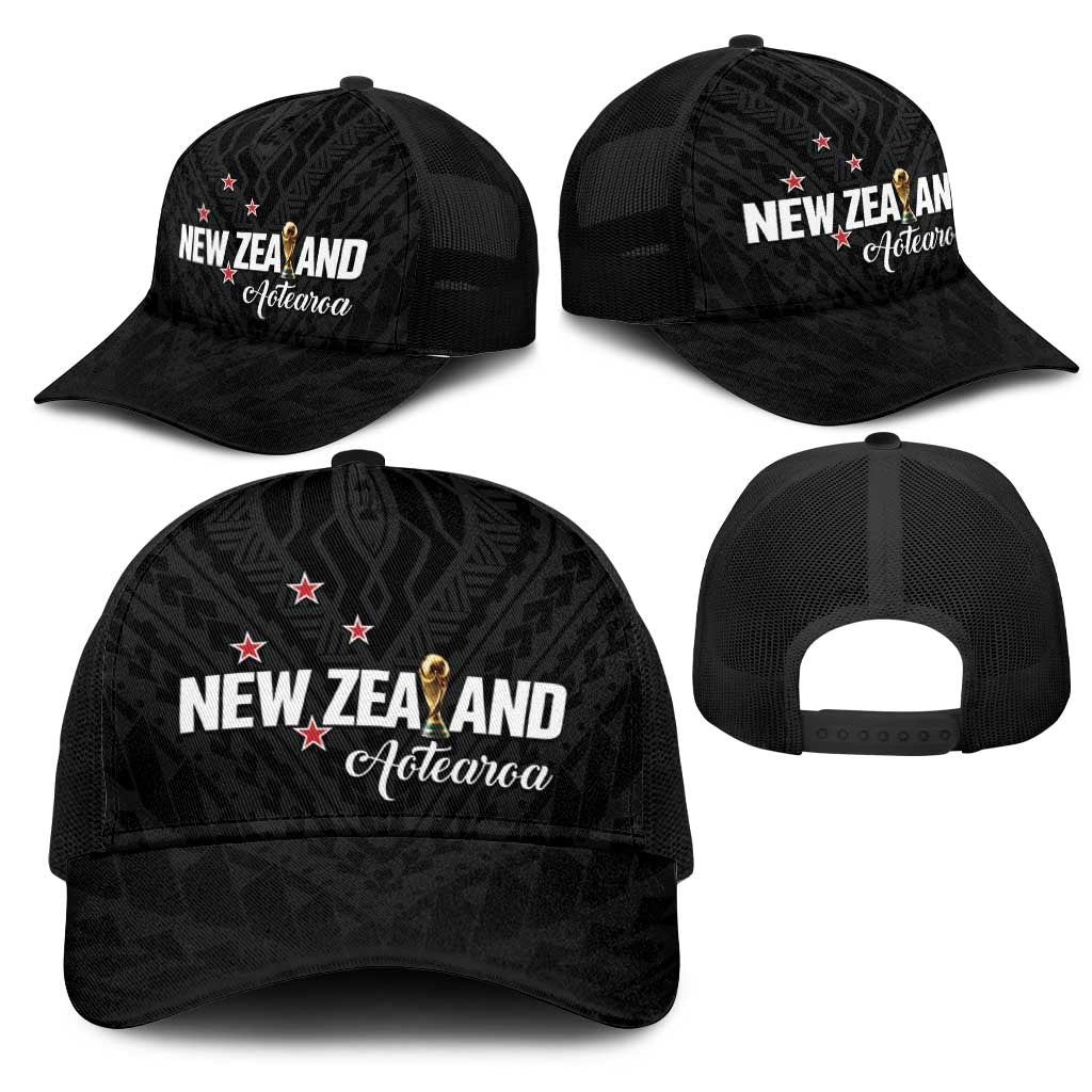 Football New Zealand Mesh Trucker Cap Aotearoa United Black Version LT01 - Polynesian Pride
