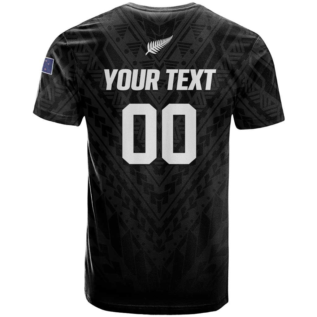 Custom Football New Zealand T Shirt Aotearoa United Black Version - Polynesian Pride