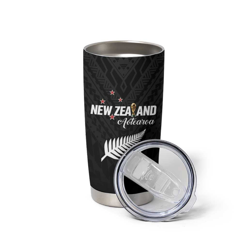 Custom Football New Zealand Tumbler Cup Aotearoa United Black Version - Polynesian Pride