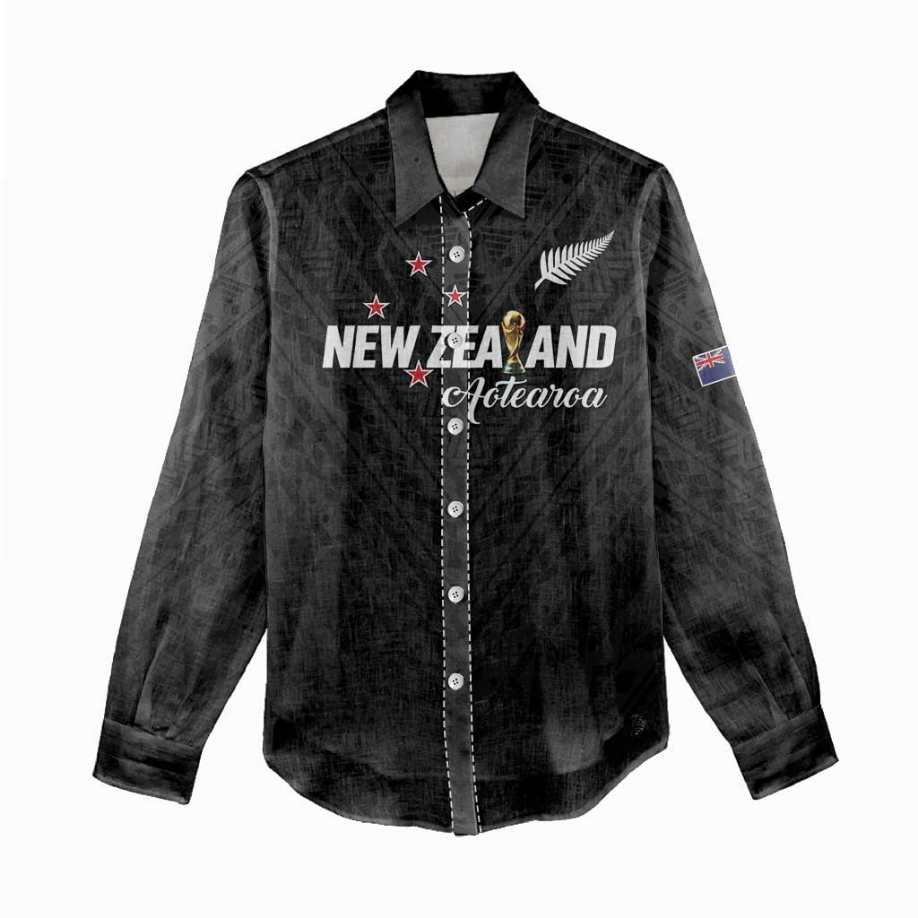 Custom Football New Zealand Women Casual Shirt Aotearoa United Black Version LT01 - Polynesian Pride