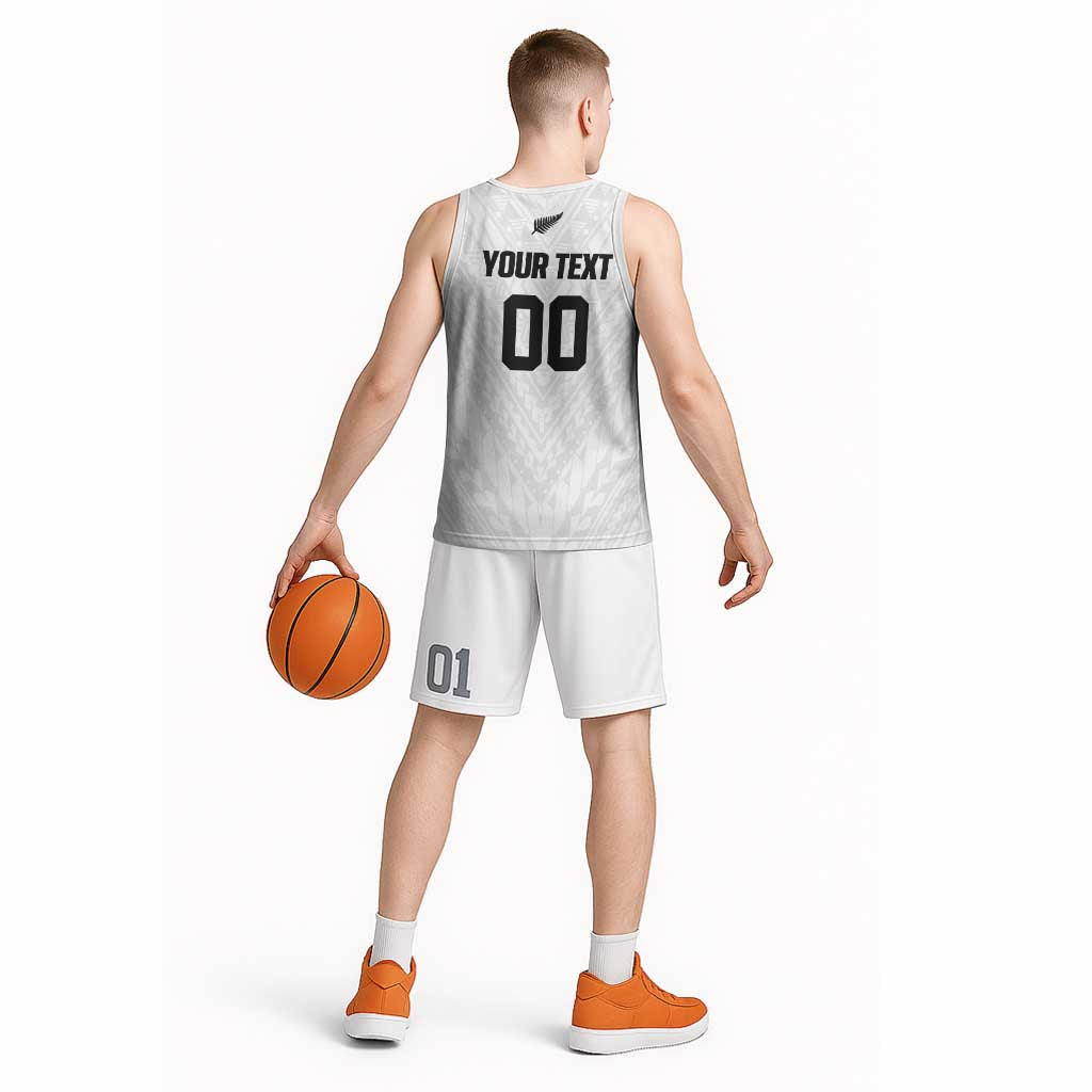 Custom Football New Zealand Basketball Jersey Aotearoa United White Version - Polynesian Pride