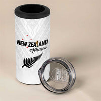 Custom Football New Zealand 4 in 1 Can Cooler Tumbler Aotearoa United White Version LT01 - Polynesian Pride