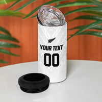 Custom Football New Zealand 4 in 1 Can Cooler Tumbler Aotearoa United White Version LT01 - Polynesian Pride