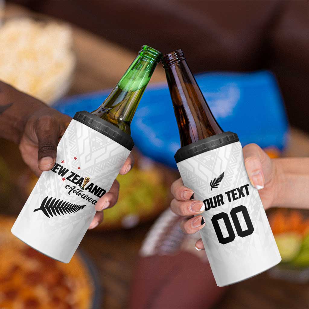 Custom Football New Zealand 4 in 1 Can Cooler Tumbler Aotearoa United White Version LT01 - Polynesian Pride