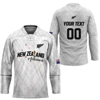 Custom Football New Zealand Hockey Jersey Aotearoa United White Version - Polynesian Pride
