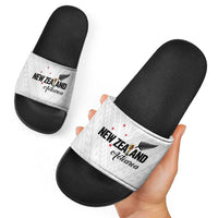 Football New Zealand Slide Sandals Aotearoa United White Version - Polynesian Pride