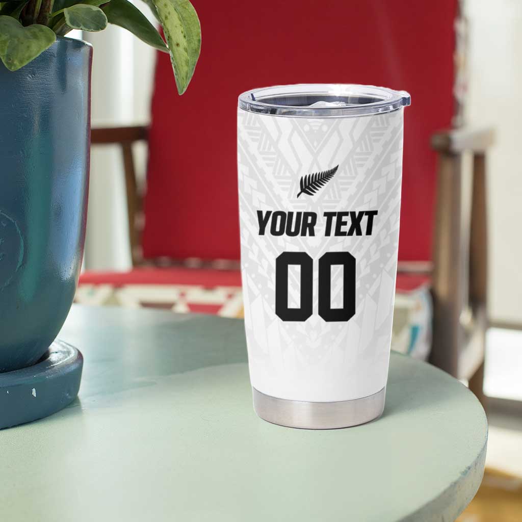 Custom Football New Zealand Tumbler Cup Aotearoa United White Version - Polynesian Pride