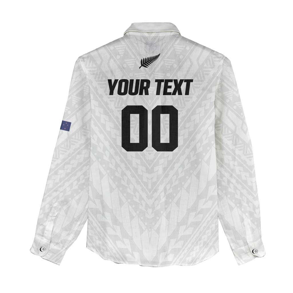 Custom Football New Zealand Women Casual Shirt Aotearoa United White Version LT01 - Polynesian Pride