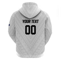 Custom Football New Zealand Zip Hoodie Aotearoa United White Version LT01 - Polynesian Pride