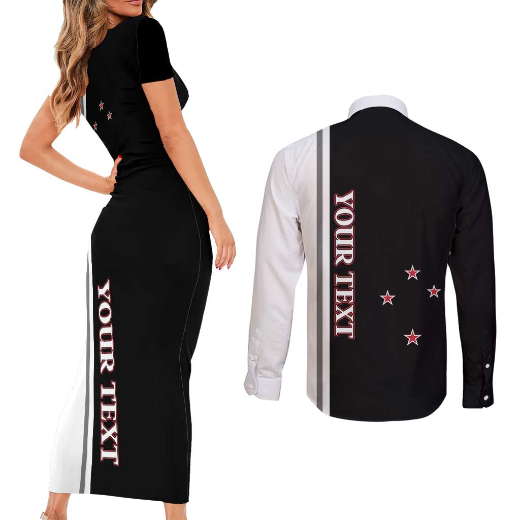Personalised New Zealand 2025 Archery Basic Couples Matching Short Sleeve Bodycon Dress and Long Sleeve Button Shirt Archery NZ