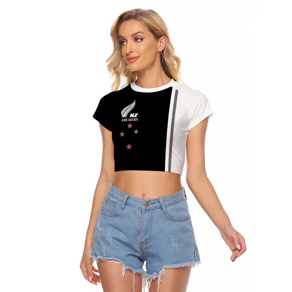 Personalised New Zealand 2025 Archery Basic Raglan Cropped T Shirt Archery NZ