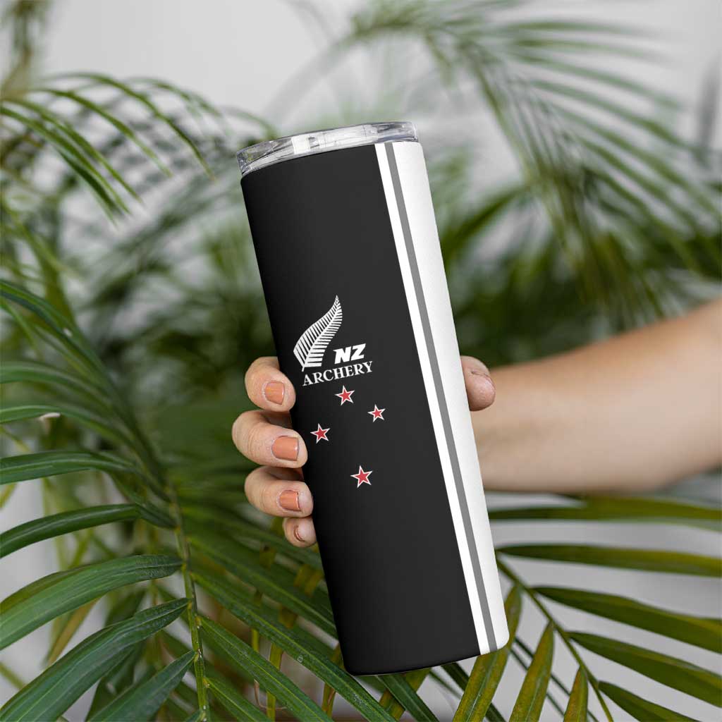 Personalised New Zealand 2025 Archery Basic Skinny Tumbler Archery NZ LT01 - Polynesian Pride