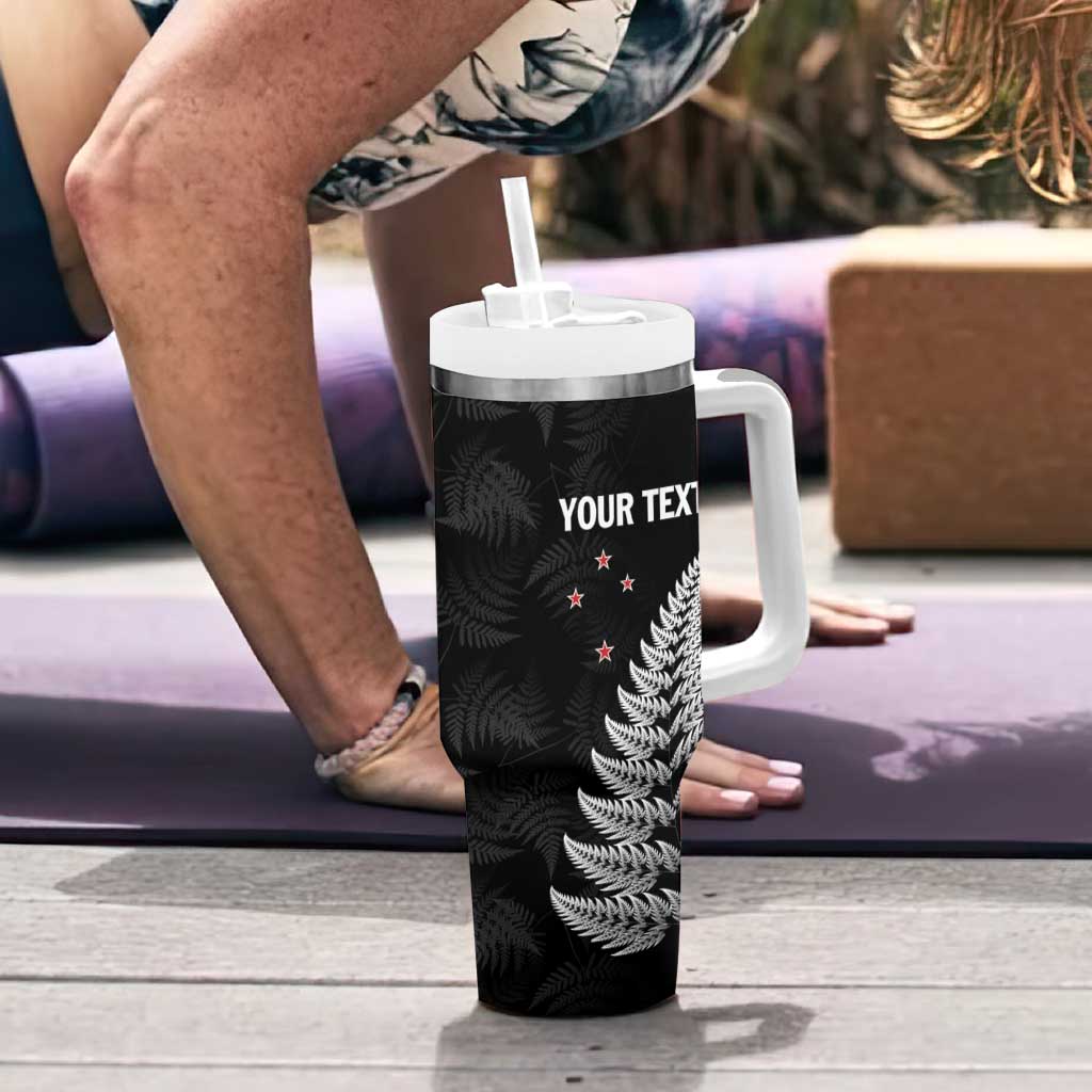 Personalised New Zealand 2025 Archery Tumbler With Handle Aotearoa Silver Arrows Black