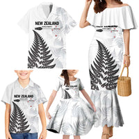 Personalised New Zealand 2025 Archery Family Matching Mermaid Dress and Hawaiian Shirt Aotearoa Silver Arrows White LT01 - Polynesian Pride