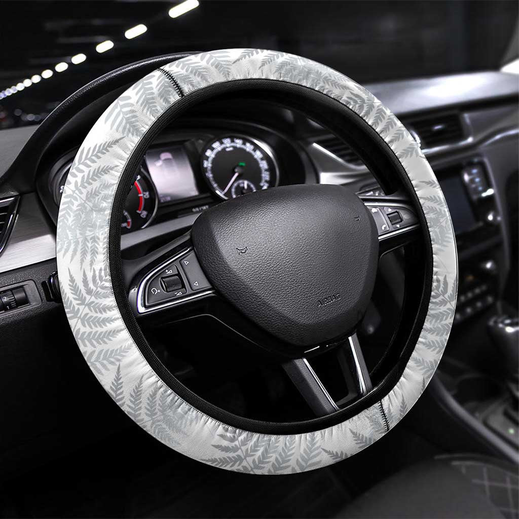 New Zealand 2025 Archery Steering Wheel Cover Aotearoa Silver Arrows White LT01 Universal Fit White - Polynesian Pride