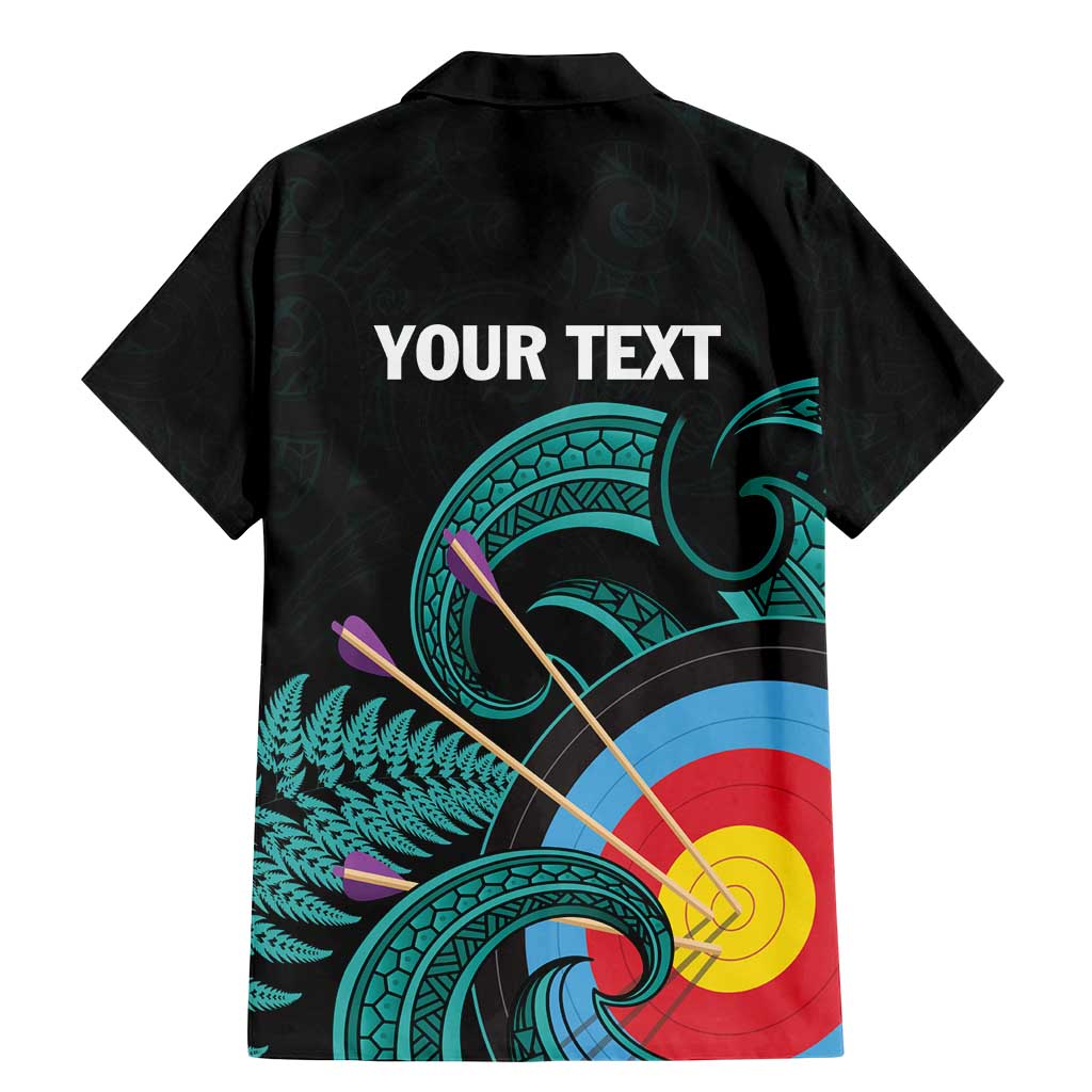 Personalised New Zealand Archery Family Matching Mermaid Dress and Hawaiian Shirt Turquoise Maori Silver Fern LT01 - Polynesian Pride