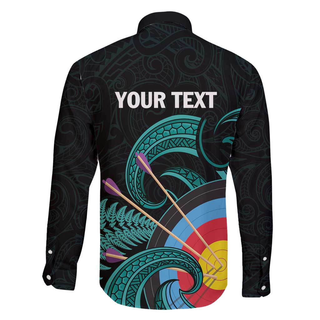 Personalised New Zealand Archery Family Matching Puletasi and Hawaiian Shirt Turquoise Maori Silver Fern LT01 - Polynesian Pride