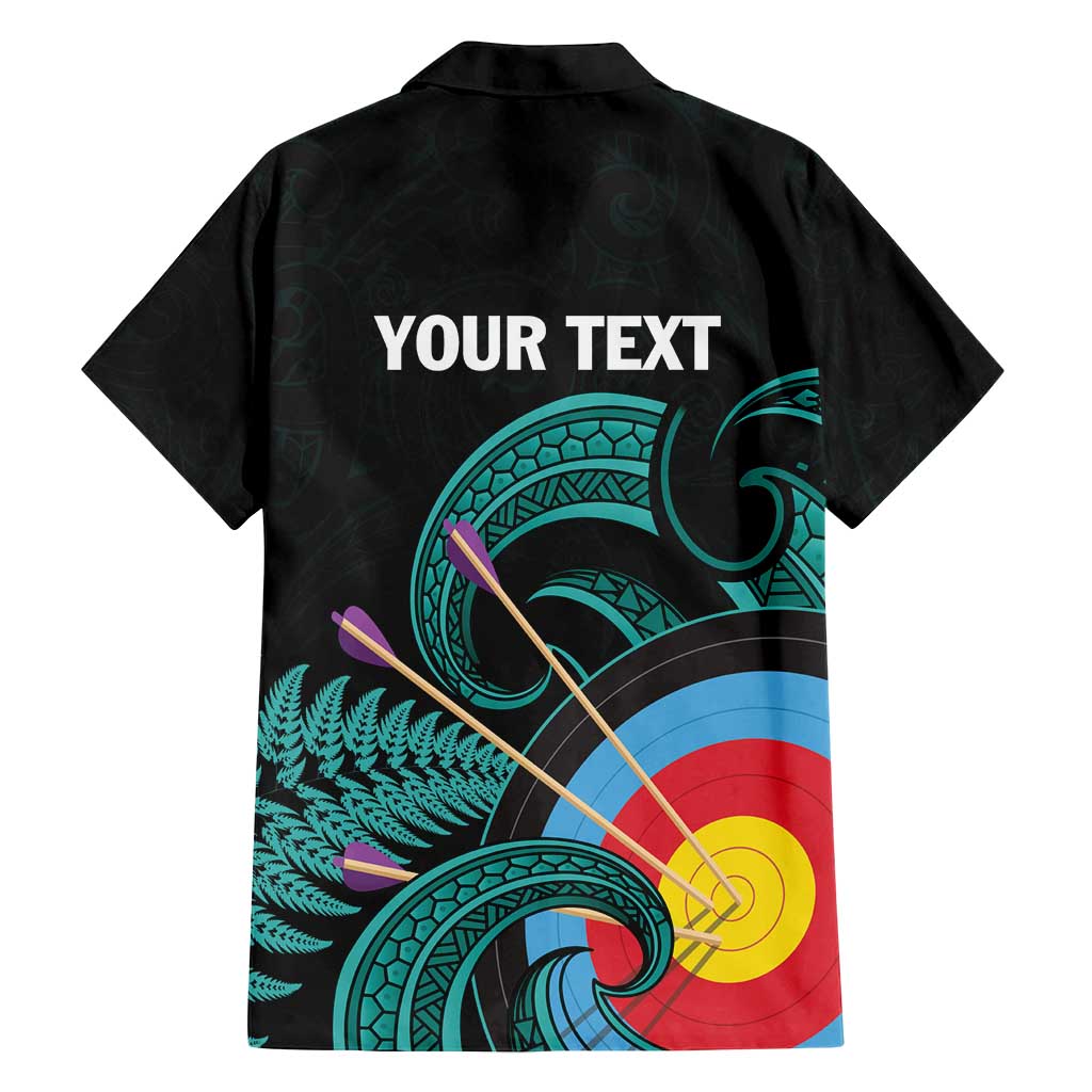 Personalised New Zealand Archery Family Matching Summer Maxi Dress and Hawaiian Shirt Turquoise Maori Silver Fern LT01 - Polynesian Pride