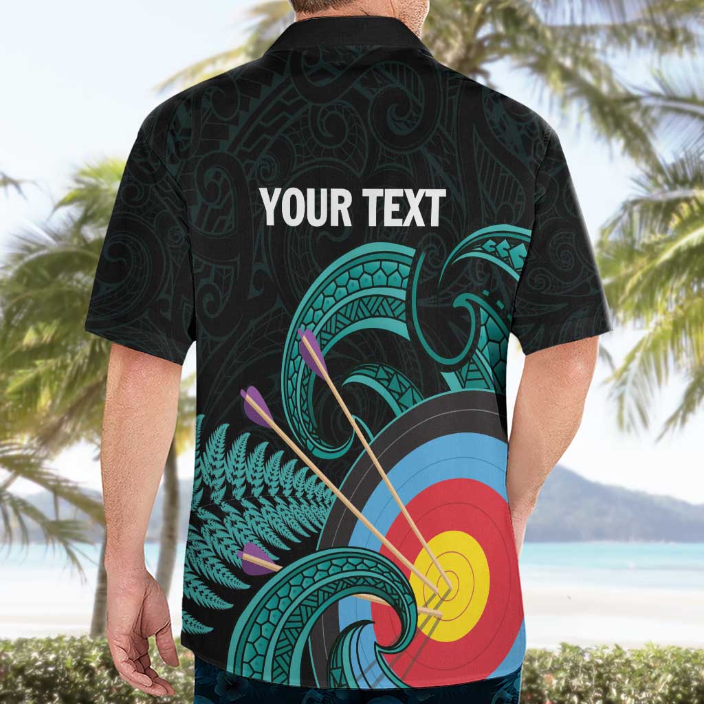 Personalised New Zealand Archery Hawaiian Shirt Turquoise Maori Silver Fern LT01 - Polynesian Pride