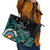 New Zealand Archery Leather Tote Bag Turquoise Maori Silver Fern