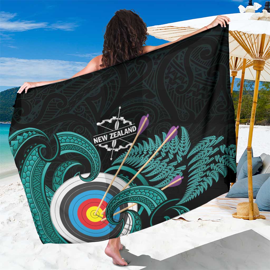 New Zealand Archery Sarong Turquoise Maori Silver Fern
