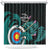 New Zealand Archery Shower Curtain Turquoise Maori Silver Fern