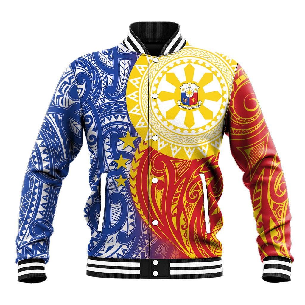 Philippines Baseball Jacket Pilipinas Polynesian Pattern LT01 Unisex Art - Polynesian Pride