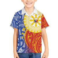 Philippines Family Matching Off Shoulder Short Dress and Hawaiian Shirt Pilipinas Polynesian Pattern