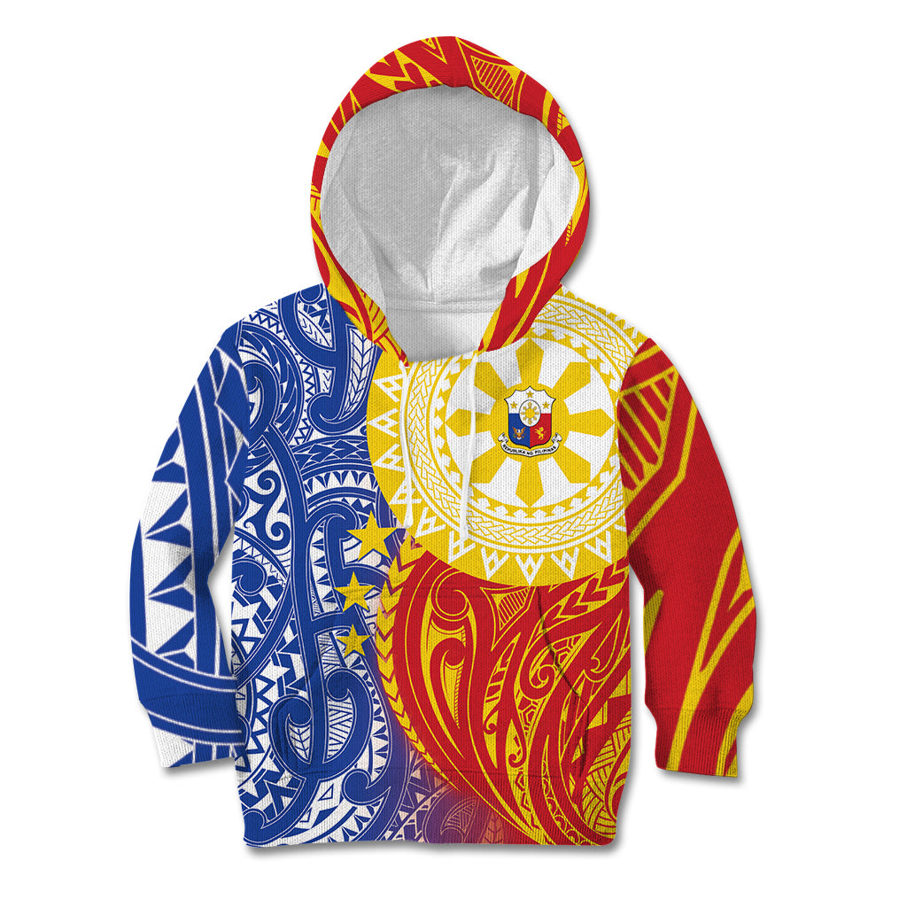 Philippines Kid Hoodie Pilipinas Polynesian Pattern LT01 Hoodie Art - Polynesian Pride