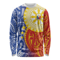 Philippines Long Sleeve Shirt Pilipinas Polynesian Pattern LT01 Unisex Art - Polynesian Pride