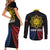 Personalized Philippines Independence Day Couples Matching Short Sleeve Bodycon Dress and Long Sleeve Button Shirt Filipino 126th Anniversary Sun Tattoo