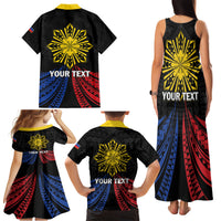 Personalized Philippines Independence Day Family Matching Tank Maxi Dress and Hawaiian Shirt Filipino 126th Anniversary Sun Tattoo LT01 - Polynesian Pride