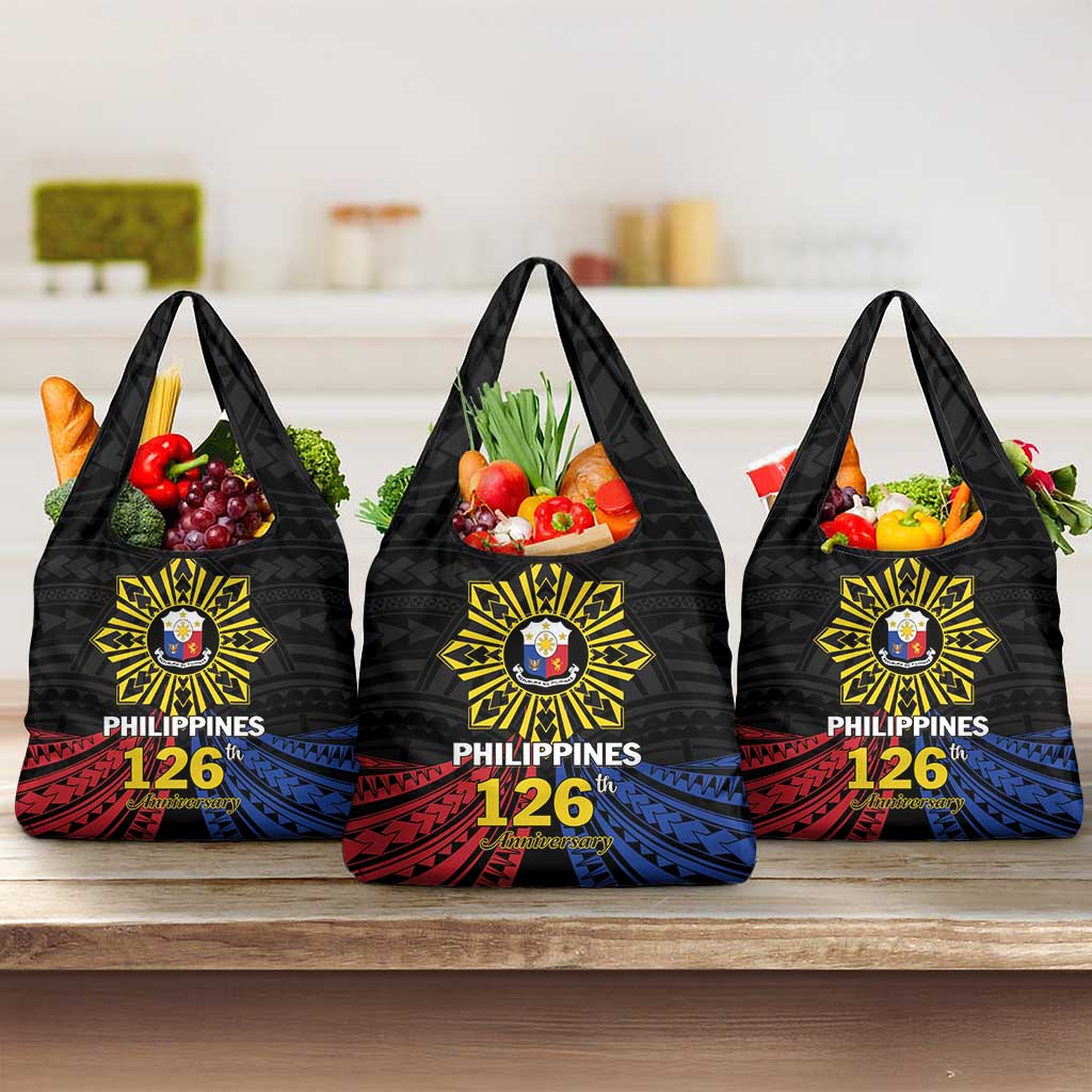 Philippines Independence Day Grocery Bag Filipino 126th Anniversary Sun Tattoo