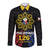 Personalized Philippines Independence Day Long Sleeve Button Shirt Filipino 126th Anniversary Sun Tattoo