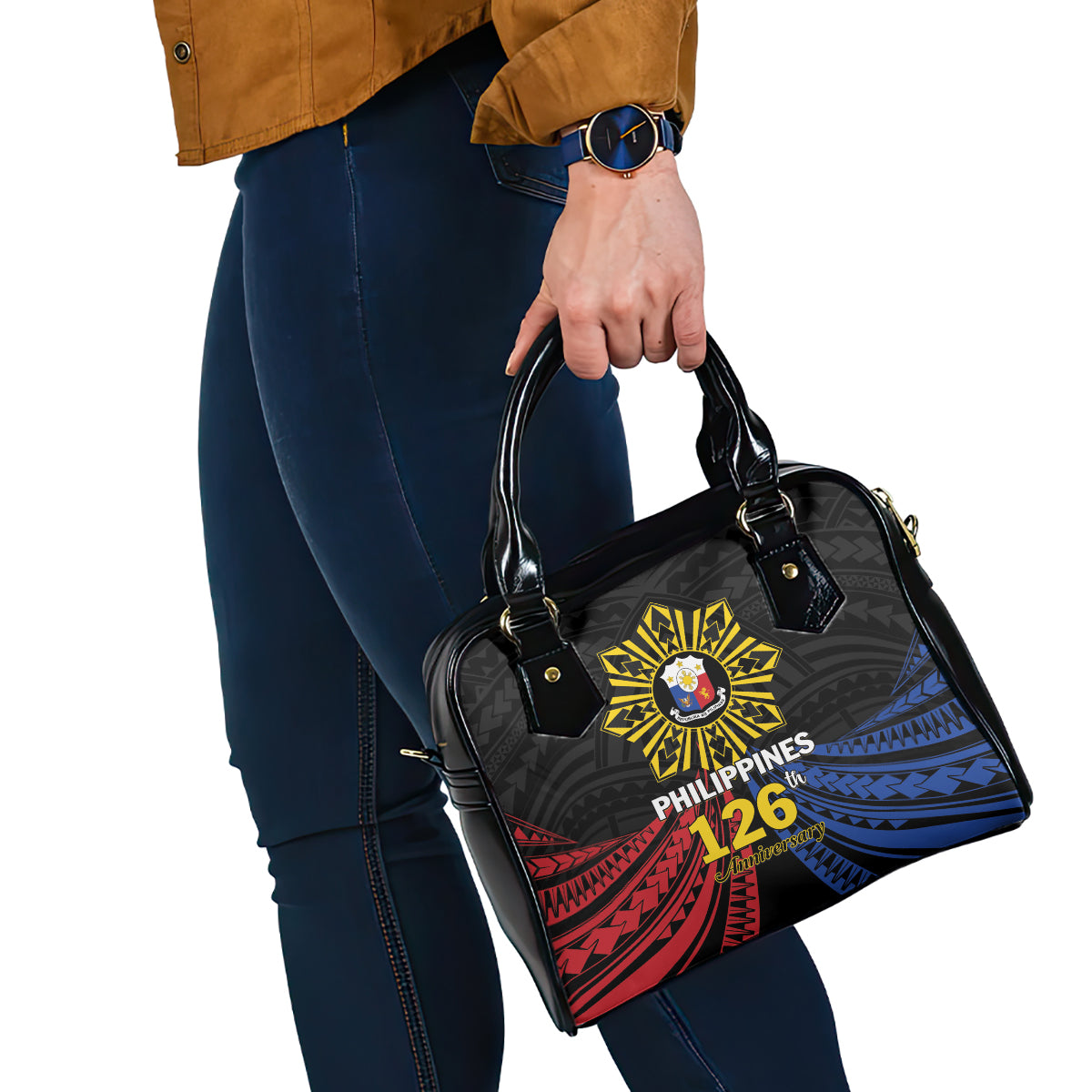 Philippines Independence Day Shoulder Handbag Filipino 126th Anniversary Sun Tattoo
