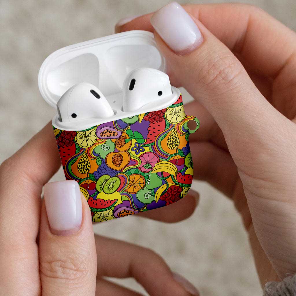 Hawaii Fruits Hippie Style AirPods Case Vibrant Colorful