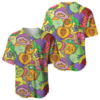 Hawaii Fruits Hippie Style Baseball Jersey Vibrant Colorful