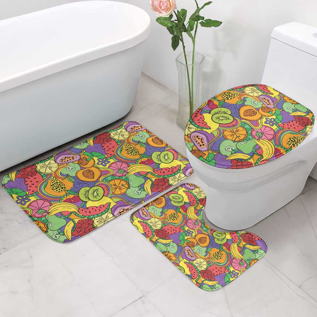 Hawaii Fruits Hippie Style Bathroom Set Vibrant Colorful