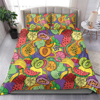 Hawaii Fruits Hippie Style Bedding Set Vibrant Colorful