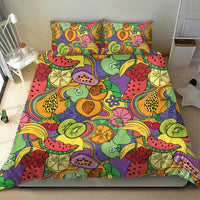 Hawaii Fruits Hippie Style Bedding Set Vibrant Colorful