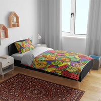 Hawaii Fruits Hippie Style Bedding Set Vibrant Colorful