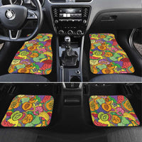 Hawaii Fruits Hippie Style Car Mats Vibrant Colorful