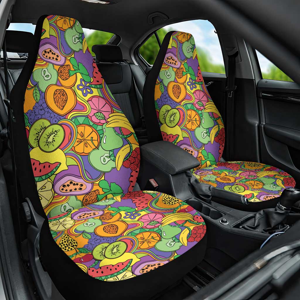 Hawaii Fruits Hippie Style Car Seat Cover Vibrant Colorful