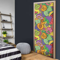 Hawaii Fruits Hippie Style Door Cover Vibrant Colorful